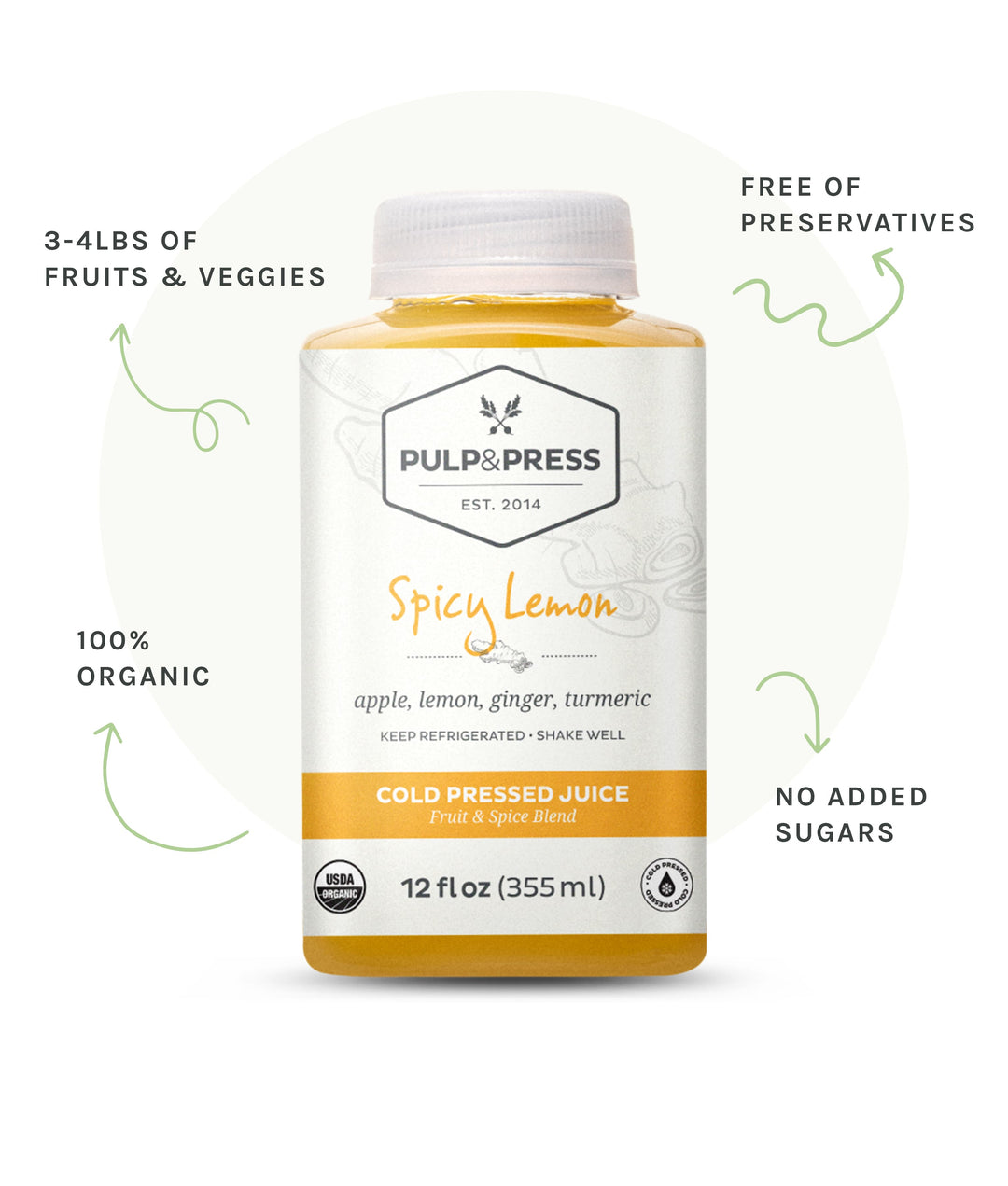 Turmeric Pulp Spicy Lemon Juice - Ginger, Turmeric, Apple & Lemon – Pulp & Press USA Inc.
