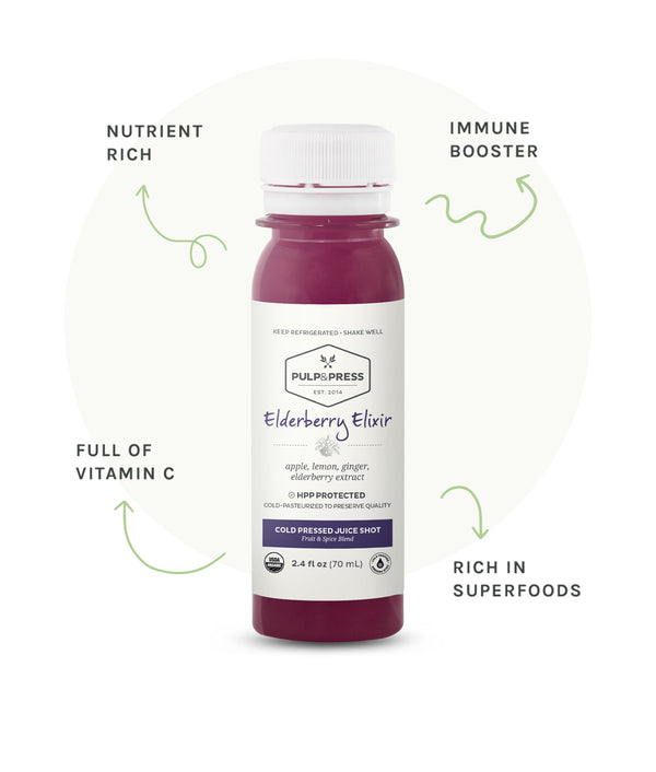 Bottle of elderberry elixir. Nutrient rich. Immune booster. Full of vitamin c. Rich in superfoods.